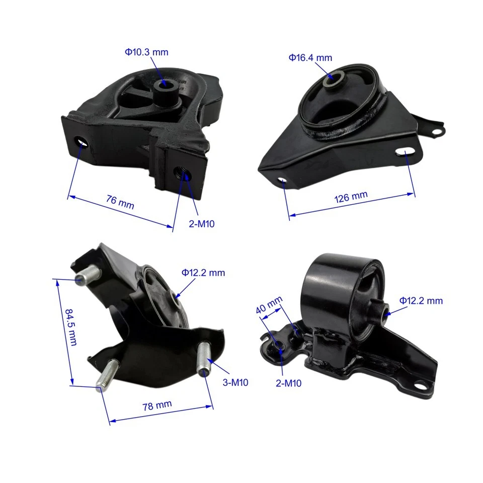 Motor de motor de 4 piezas &amp; montaje de transmisión manual apto para Toyota Corolla 1993-1997 1,6 L  Foto 2 de 4