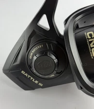 PENN Battle III 5000 Spinning Fshing Reel BTLIII5000 5.6:1 Gear Ratio Black Gold thumbnail 7
