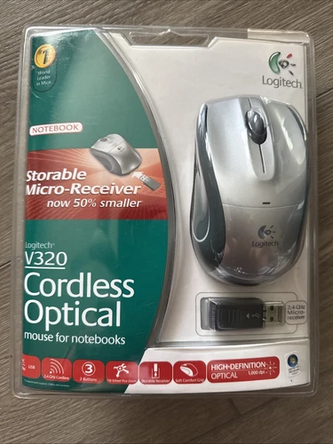 NEW SEALLED Logitech V320Cordless Optical Mouse for Notebooks