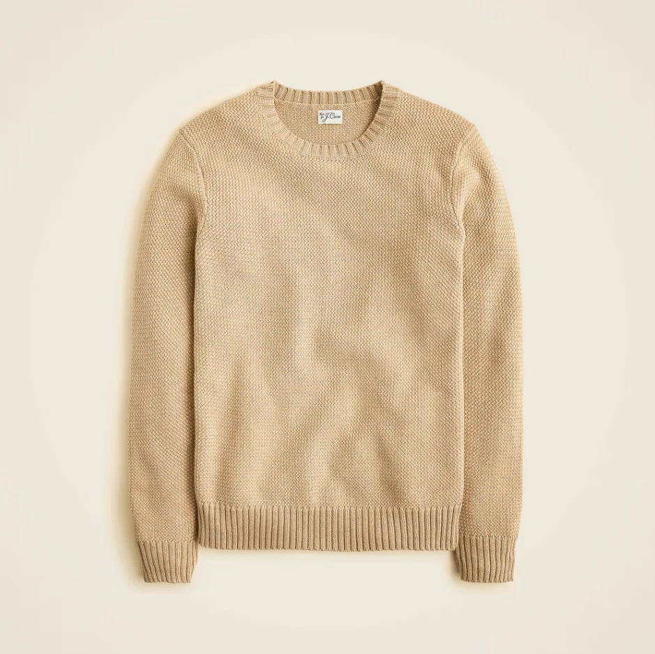 [GRAN VENTA] Suéter de cuello redondo de algodón con punto de cesta J.Crew para hombre - AUTÉNTICO - Nuevo Foto 4 de 4
