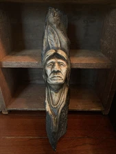 Native American Resin Molded Wall Hanging Sculpture. Approx 15” Long.