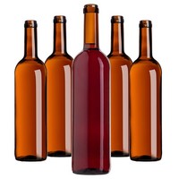Kadax Weinflasche Aus Glas Ohne Korken , 750Ml, Braun, 10 StüCk