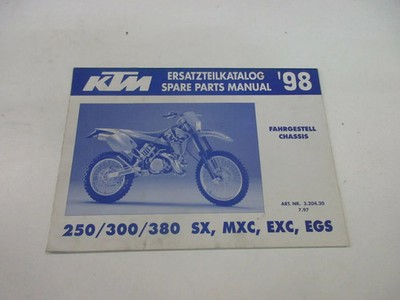 KTM 250 300 380 SX MXC Ersatzteilkatalog Fahrgestell spare parts 3.204.55