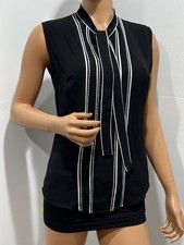 white house black market sleeveless top size 4 with tie