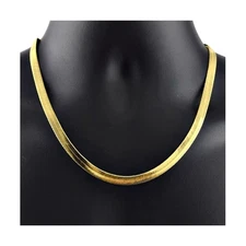 VFK 14K-Gold-Plated Flat Herringbone Chain – Elegant Unisex Necklace