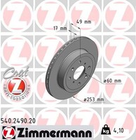 2X Bremsscheibe Coat Z Zimmermann 540.2490.20 FüR Opel G3X Agila Justy Suzuki 2