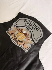 Harley Owners Group HOG Patch Large Embroidered Hot Leathers Black Vest Size 2XL
