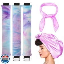 obeoby 3 Pack Heatless Curling Rod, Overnight Curls with Hook Velvet Hair Cur