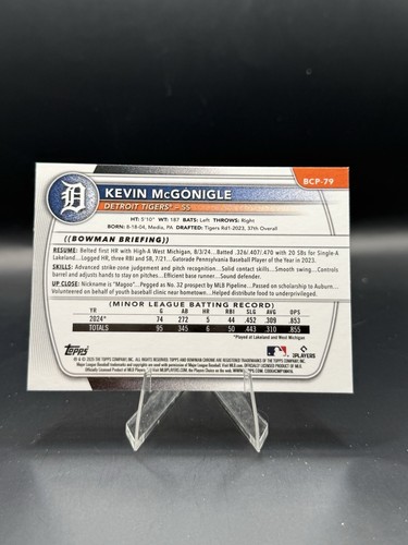 Kevin McGonigle | ‘25 Bowman | Wave Refractor /350 | 1st Bowman | RC| #BCP-79 - Picture 3 of 3