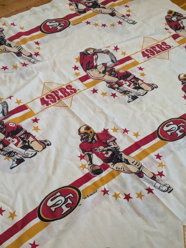 Vintage 1996 NFL San Francisco 49ers Flat Twin Size Bed Sheet - Picture 8 of 8