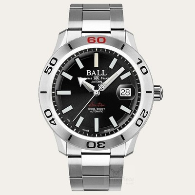 Ball Fireman NECC II DM3090A-S12J-BK 300m tritium lamp 42mm mechanical watch