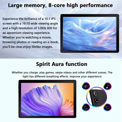 Anna Bell Tablet 10.1 in Android 15 Tablet 20+64GB Quad Core 1280×800 IPS Screen - Picture 7 of 10