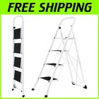 Compact Folding Step Ladder with Handrails – 4 Steps, 330 lbs Load Capacity