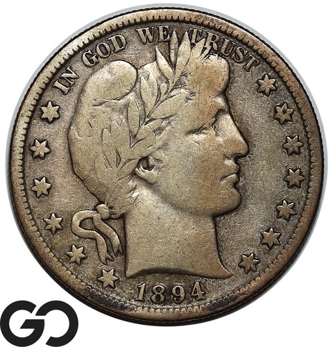 1894-S Barber Half Dollar, Better Date San Francisco Issue