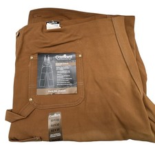 Carhartt Duck Bib Overalls R01 BRN Unlined Brown Cotton Mens 52 x 32 NOS NWT