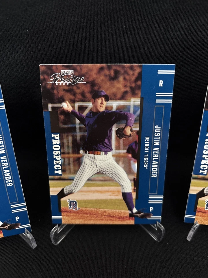 Donruss Playoff Justin Verlander (RC) 2005 lote (x3) Prospect • casi nuevo o mejor Foto 3 de 4