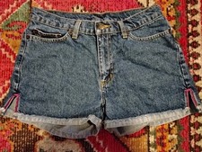 Polo Ralph Lauren Women's Vintage 90s Denim Shorts Size 6 Pink Stitching