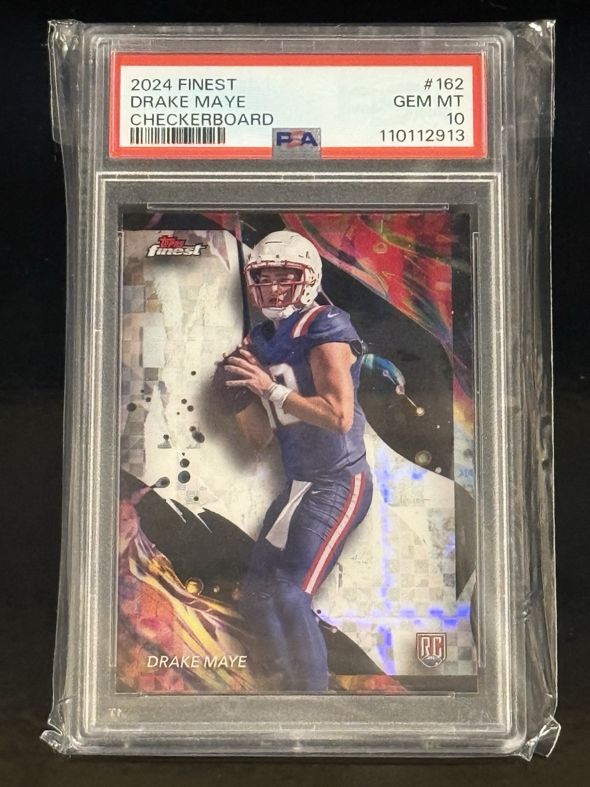 Drake Maye Topps Finest #162 Checkerboard