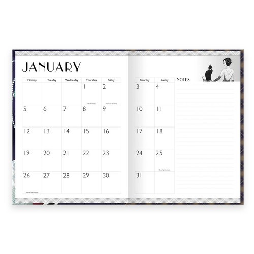 2026 Art Deco Monthly Year Planner Hardback NEW *FREE P&P* - Picture 2 of 2