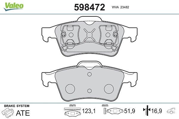 Valeo Bremsbelagsatz, Scheibenbremse 598472 FüR Ford Passend FüR Nissan Opel-image