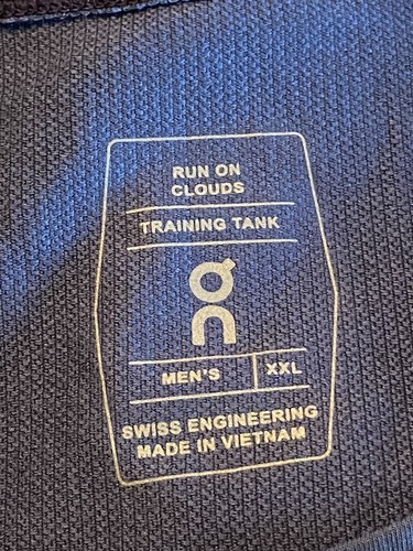 On Cloud Mens Blue 2XL Training Tank T Sleeveless Top Zip Pocket Lightweight - Imagen 5 de 9