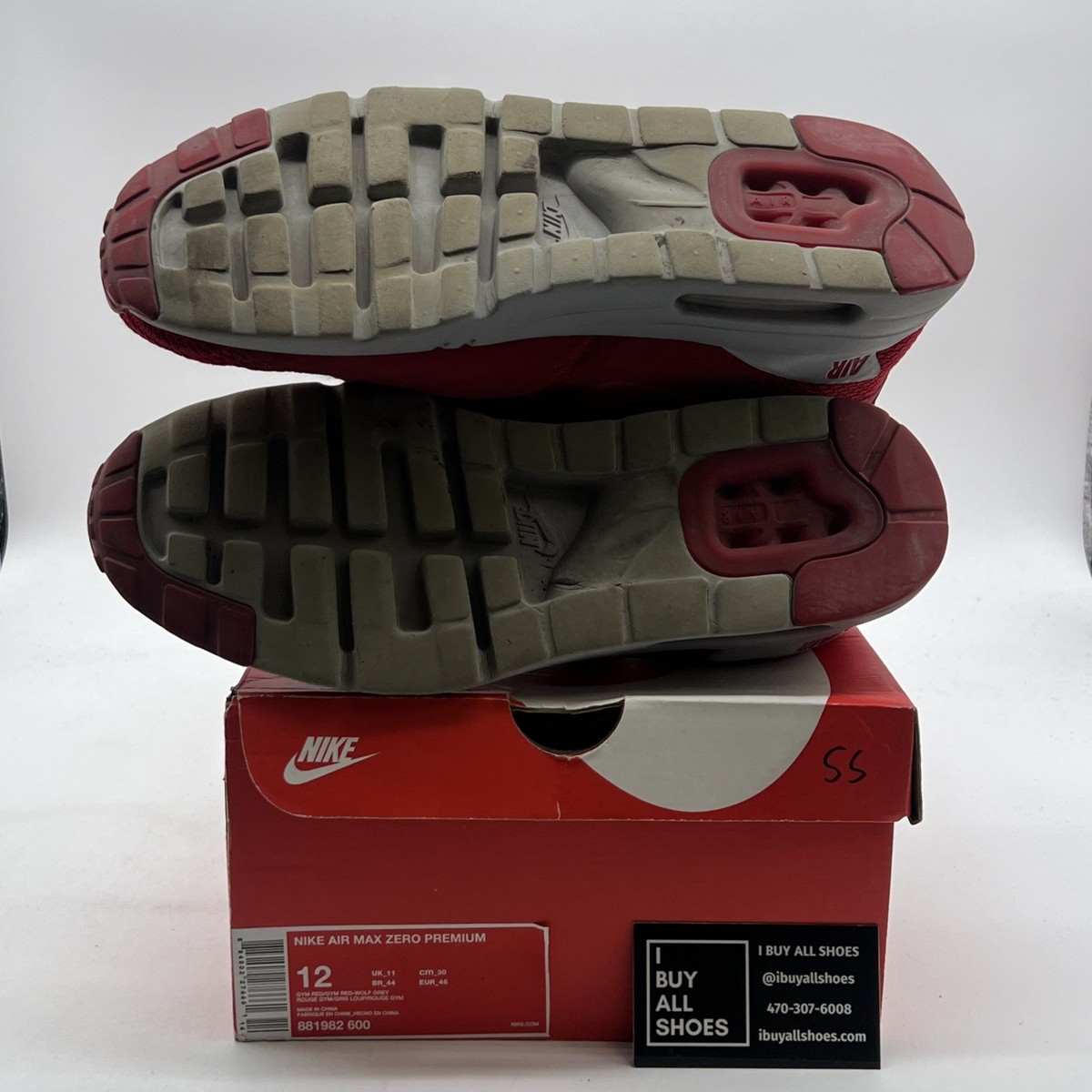 Size 12 - Nike Air Max Zero Premium Gym Red (881092-600) | eBay