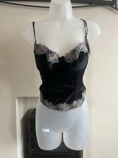 Acousma Black Velvet Velour Gothic Corset Basque 36C New With Tags Grunge