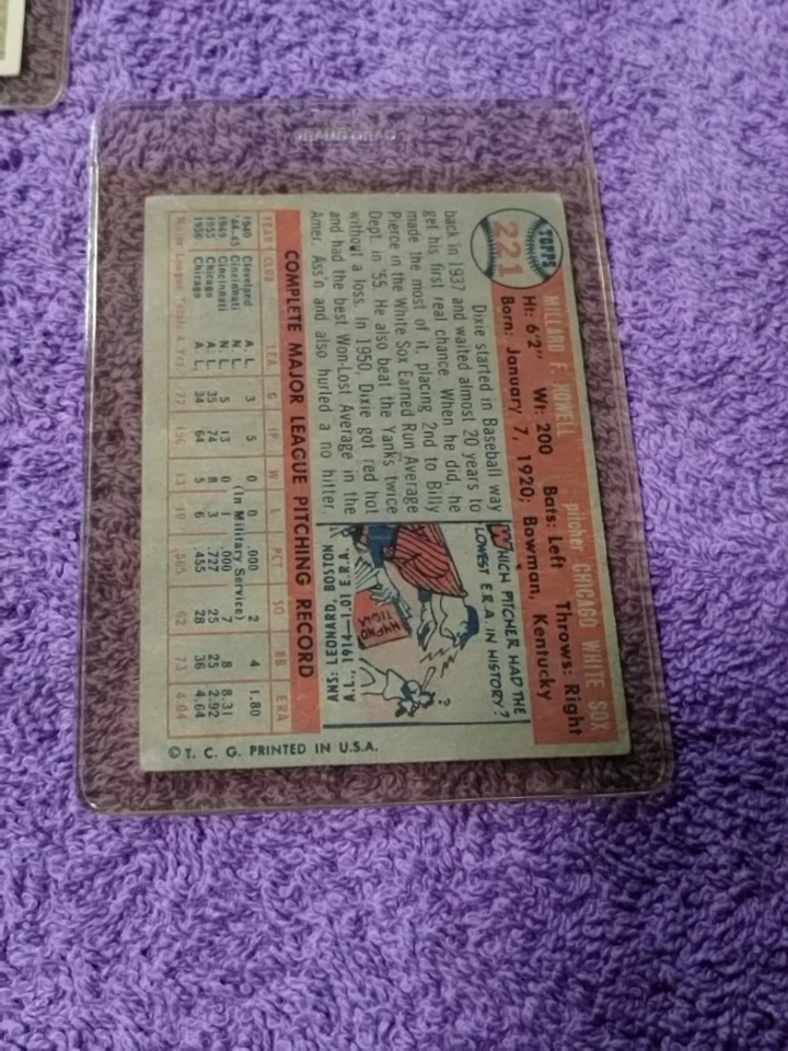 1957 Topps - Dixie Howell #221 Chicago White Sox - Image 4 of 4