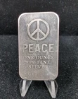 1970s Peace Sign Symbol YCE Yonkers Mint 1 oz .999 Fine Silver Bar 7181