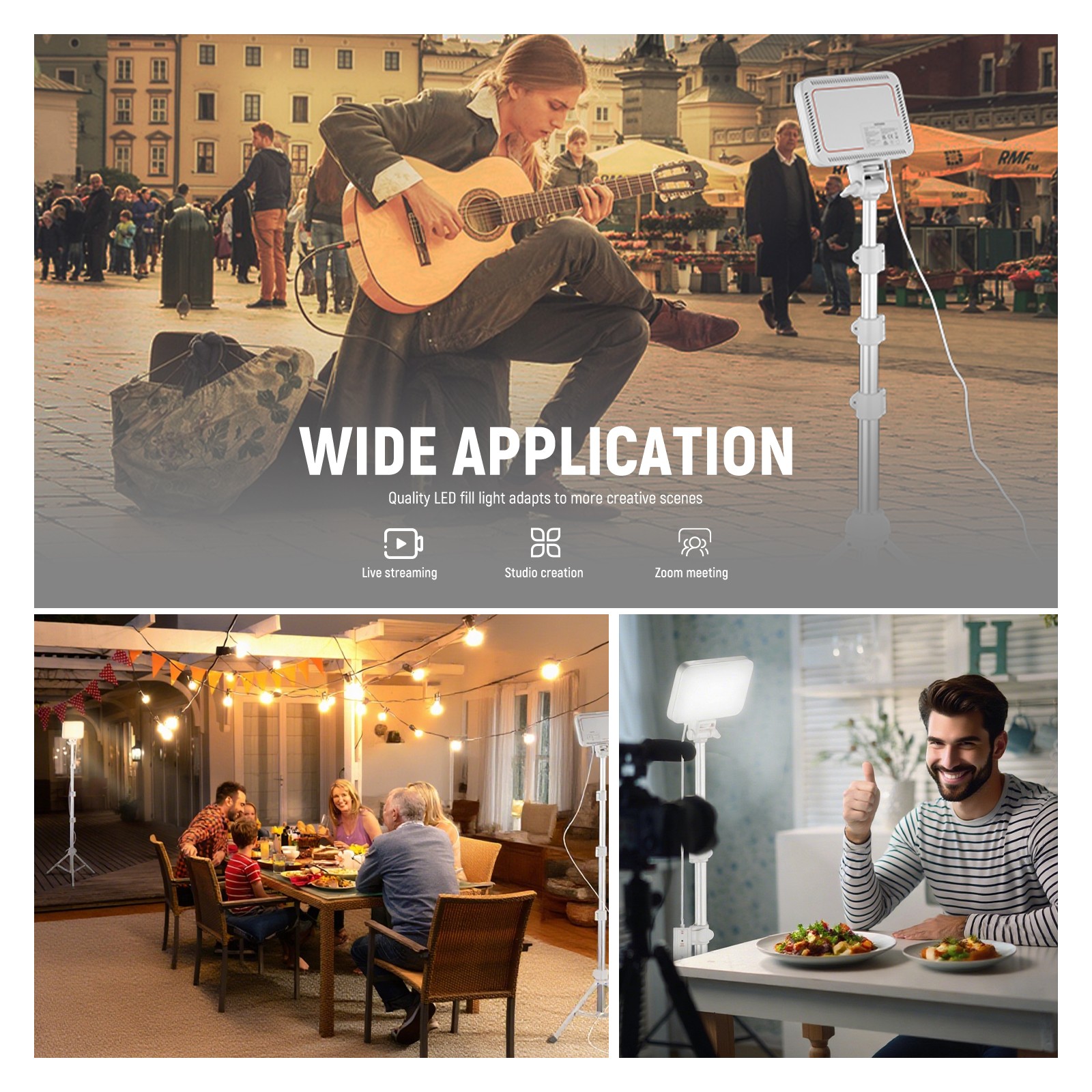 NEEWER Basics BP66D LED Video Light Kit w/Tripod, 3200K-5600K