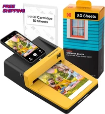 KODAK Dock ERA Plus 4 PASS Instant Photo Printer 4 x 6 inches 90 Sheets Bundle