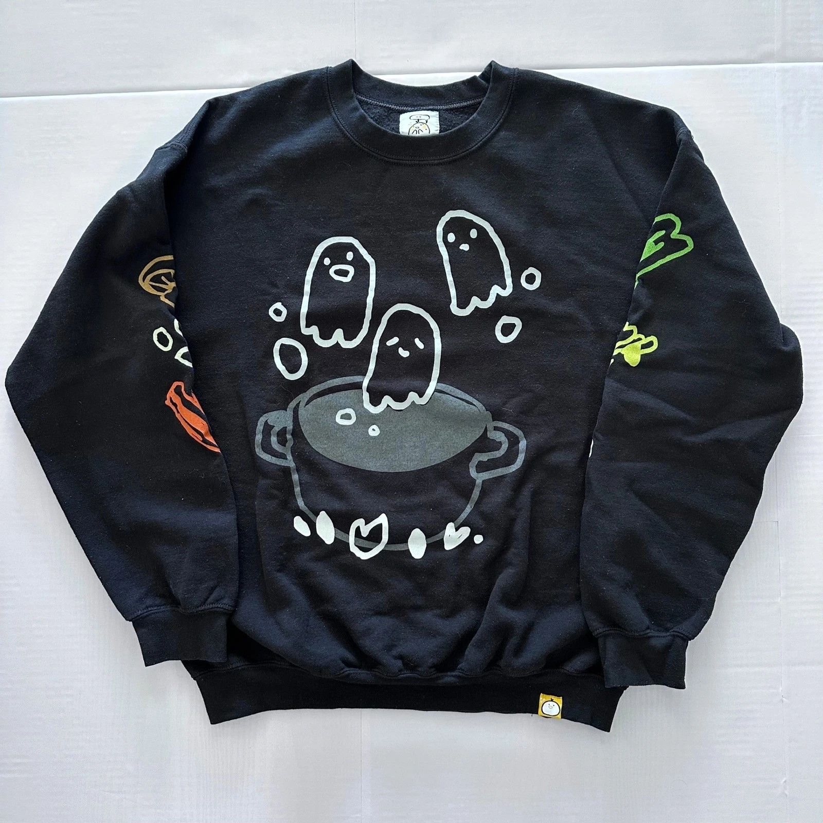 Ohmonah Black Hot Pot Ghost Crewneck Sweatshirt - Size Large