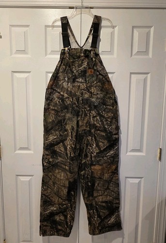 Carhartt Quilt Lined Camo Bib Overalls Mossy Oak XL Reg 101226 Hunting Gear - Picture 4 of 12