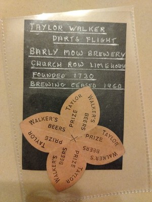 Taylor Walker Bier Darts Flight Brewery Papier unbenutzt vor 1960 Barly Mow Limehous