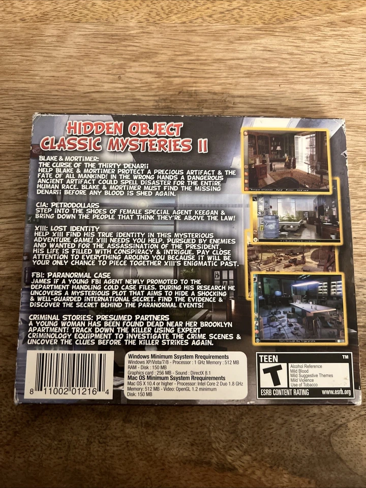 Five Hidden Objects Classic Mysteries 2 Video Game Pc DVD -ROM T-Teen - Image 2 of 4