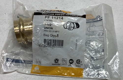 Streamline PRS PF11214 Copper-Press Fitting PxMPT 1.5" x 1.5" Male Union