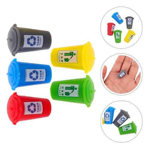  5 Stück Mini Mülleimer: Miniatur Mülleimer - Puppenhaus Abfallbehälter Modell - - Bild 1 von 12