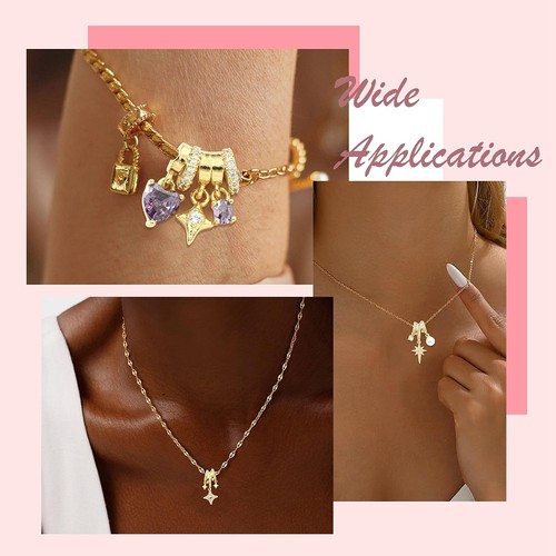 4x Brass Star Heart Charm Pendant w/ Plastic Pearl for Bracelet Necklace Jewelry - Picture 7 of 7