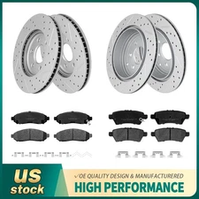 Front Rear Brake Disc Rotors Ceramic Brake Pads For 2005 -2012 Nissan Pathfinder