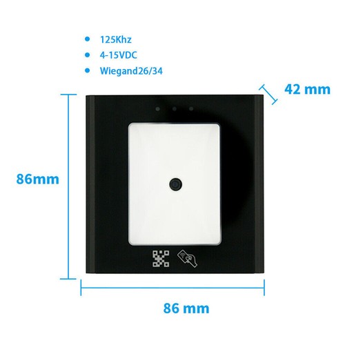 125khz Wiegand Sensor Proximity Tempered glass Automatic QR Code RFID Reader USB - Picture 2 of 20