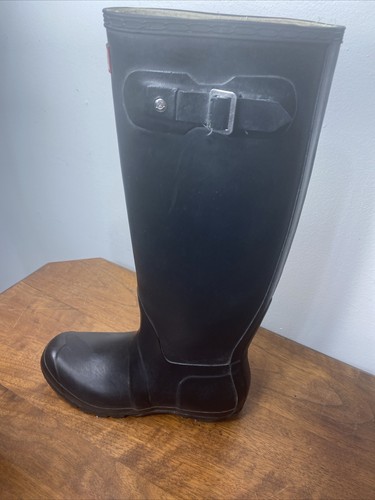 Hunter Original Tall Gloss Women's Rain Boots Black US Size 8 Female 7 Male - Picture 5 of 12