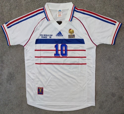 France Zidane #10 Away 1998 World Cup Final Jersey Soccer Football Retro Men's M