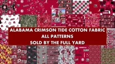 University of Alabama Crimson Tide Cotton Fabric by the Full Yard-ALL PATTERNS