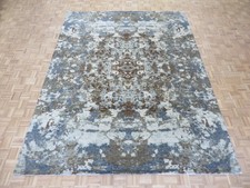 9'2 x 12 Hand Knotted Multi Colored Modern Abstract Oriental Rug Wool G4483