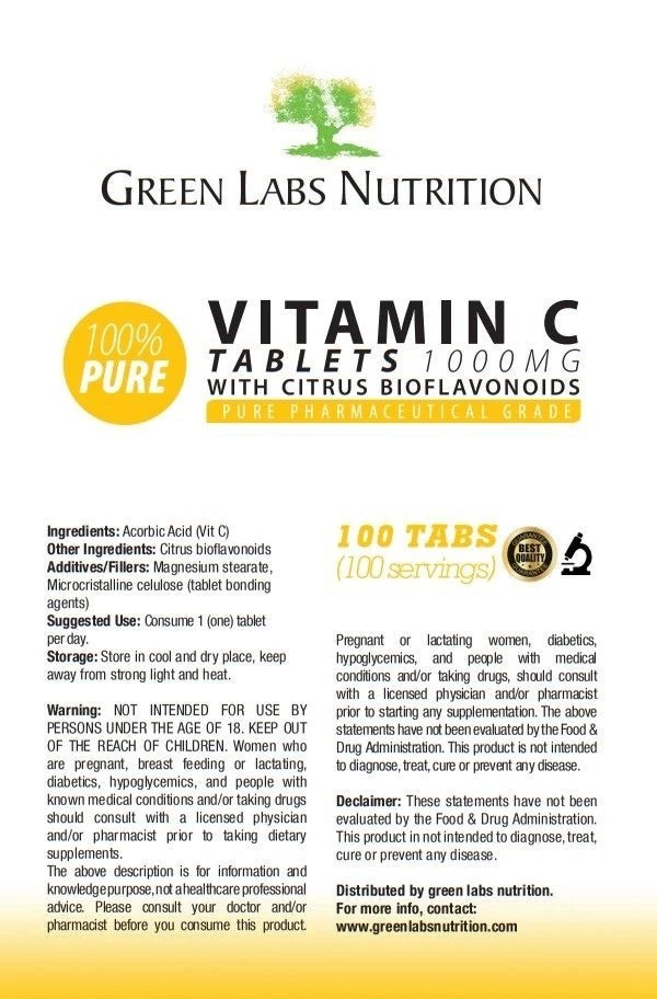Ascorbic Acid Vitamin C 1000mg Tab – Immune Support, Antioxidant & Bioflavonoids - Image 4 of 4