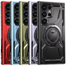 For Galaxy S25 Ultra Case Magnetic Ring Protective 360 Rotatable Stand Cover