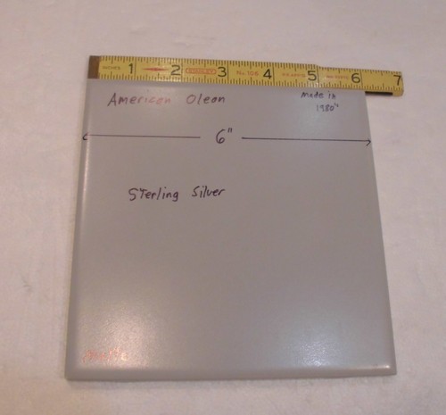 1 pc. 6" X 6" Matte Ceramic Tiles *Sterling Silver Gray* American Olean, NEW - Picture 11 of 20