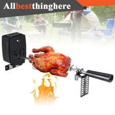 Rotisserie Kit with Motor For Gas Grill BBQ Fire Pit Stainless Stand Heavy Duty
