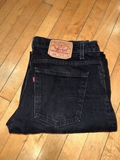 Vintage Levi's 550 Jeans Men's 90s Black Denim Made In USA Actual Size 34 x 32