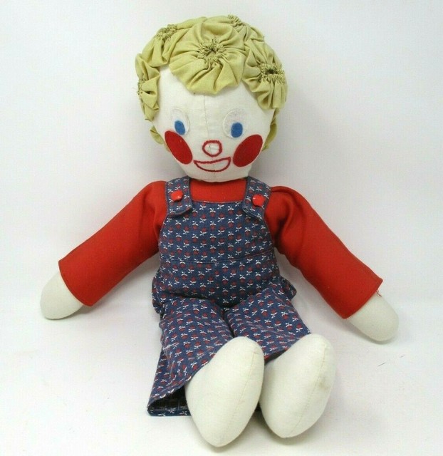 Vintage Handmade Cloth Rag Doll 1970s 18" eBay